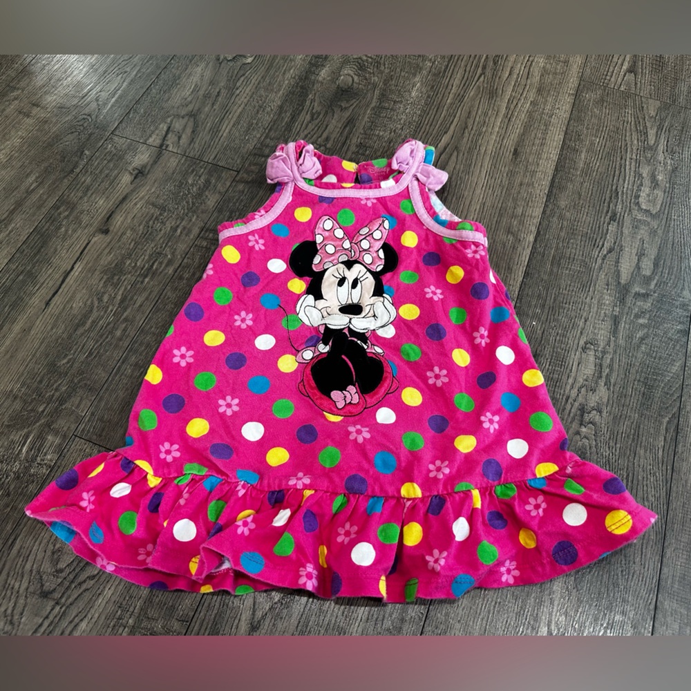 Vintage Disney Minnie Mouse Multicolor Polka Dot Dress